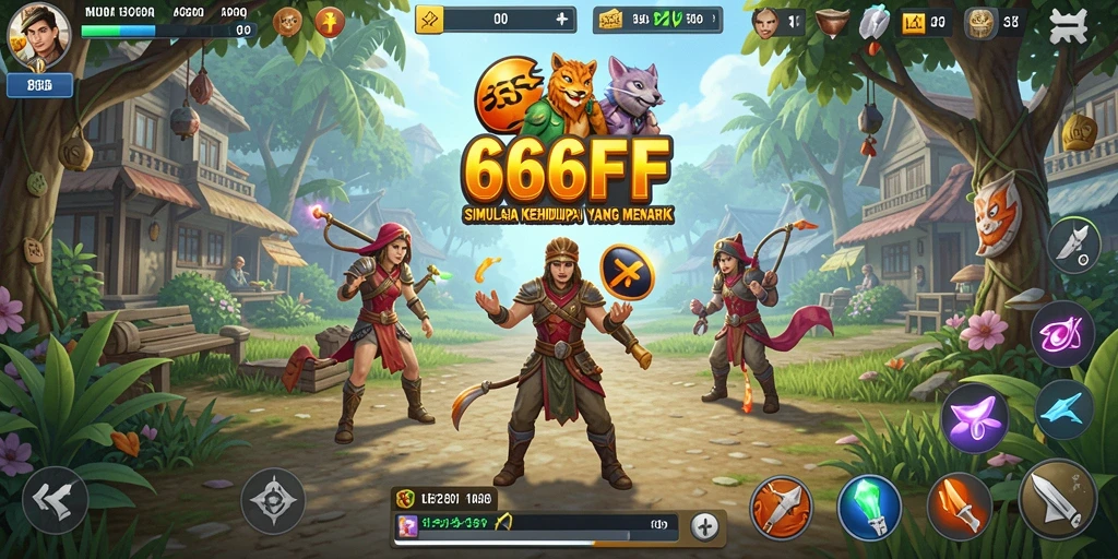 Tampilan gameplay seru di dunia simulasi 666FF.