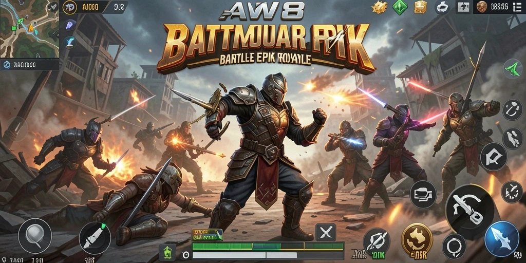 Gameplay intens Battle Royale di AW8 dengan aksi strategis.