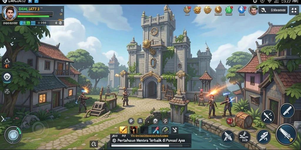 Gameplay menara pertahanan yang menegangkan di DAHLIA77.
