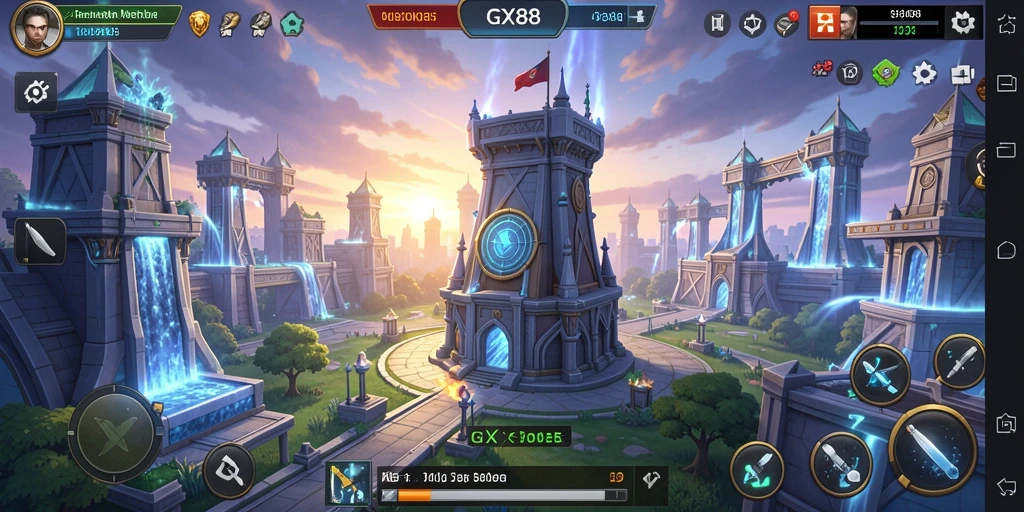 Gameplay GX88 menampilkan strategi menara yang menegangkan.