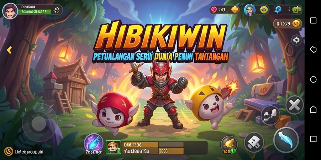 Screenshot gameplay HIBIKIWIN menunjukkan aksi seru dalam petualangan yang penuh tantangan.