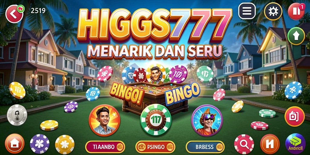 Screenshot gameplay HIGGS777 yang menampilkan suasana Bingo yang seru.