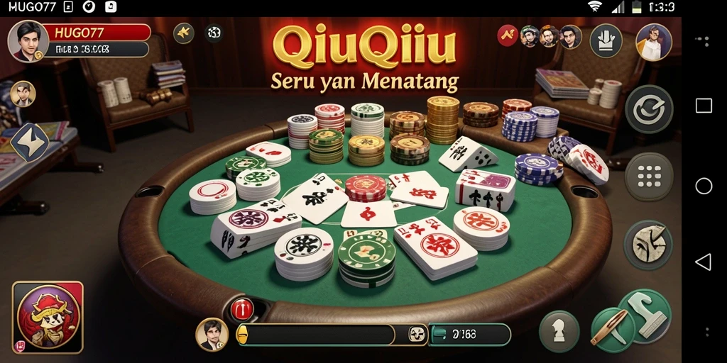 Tampilan gameplay QiuQiu yang menarik di HUGO77.
