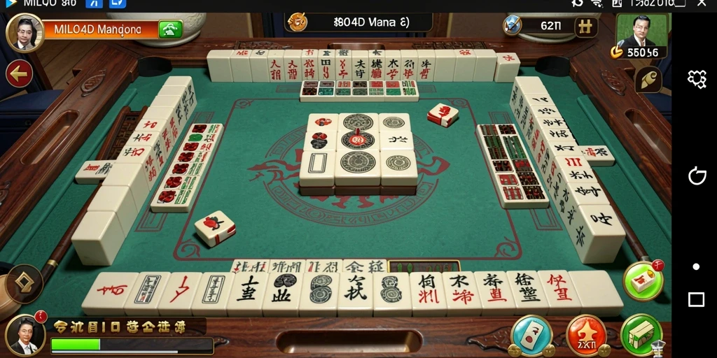 Tampilan gameplay penuh warna dari MILO4D yang menampilkan ubin Mahjong.