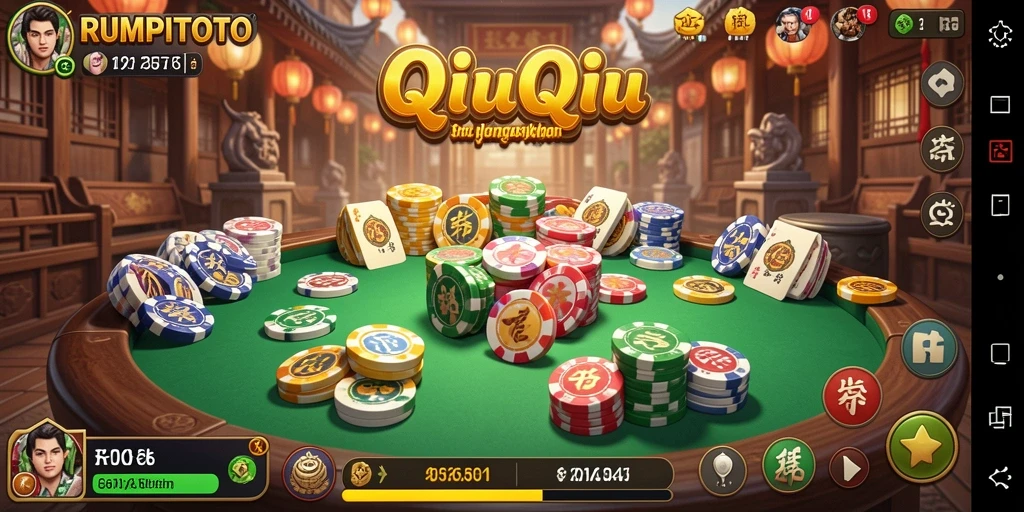 Tampilan menarik dari gameplay QiuQiu RUMPITOTO.
