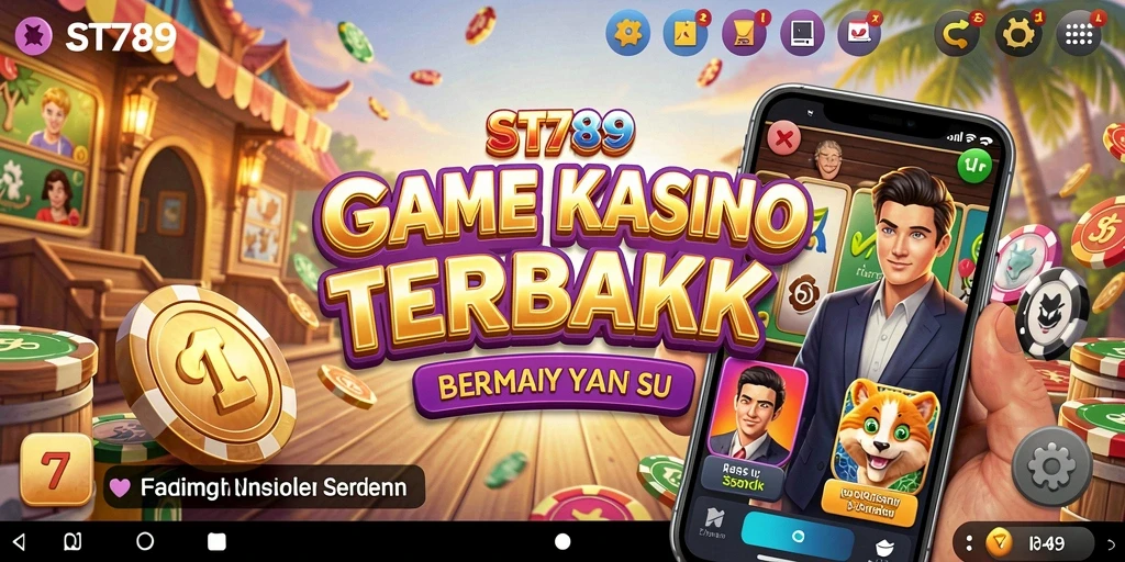Screenshot gameplay ST789 dengan grafis kasino yang nyata.