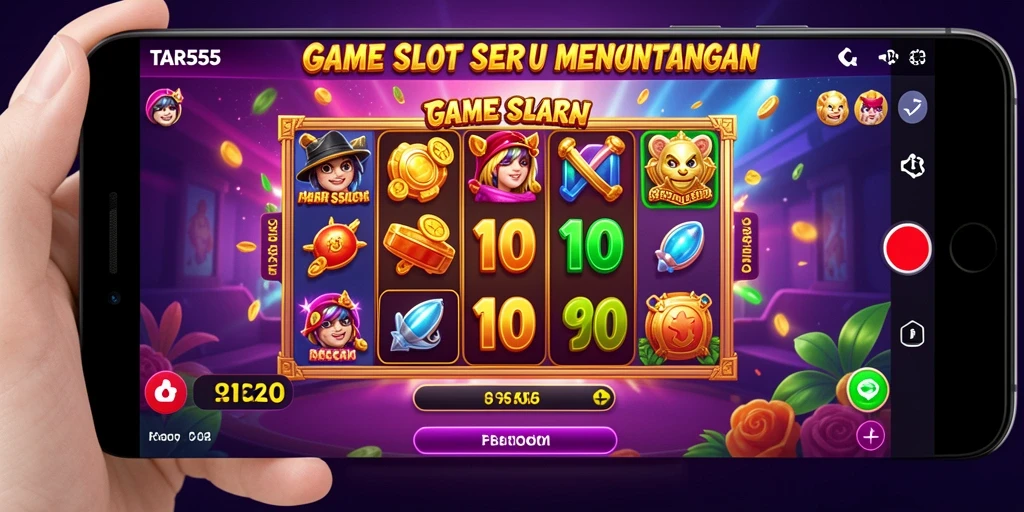 Screenshot TAR555 menampilkan gameplay Slot yang mendebarkan dan penuh warna.